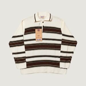 NWT Italian Hand Knit Henley Sweater‎ Women's Large Romantic Dark Acadamia Wool